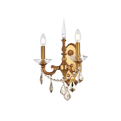 Applique murale 2 lumières avec cristal de taille royale Athena