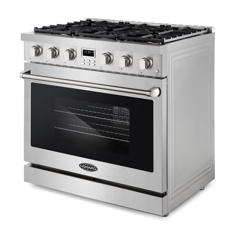 36" Stainless Steel Freestanding Gas Range with Convection Oven