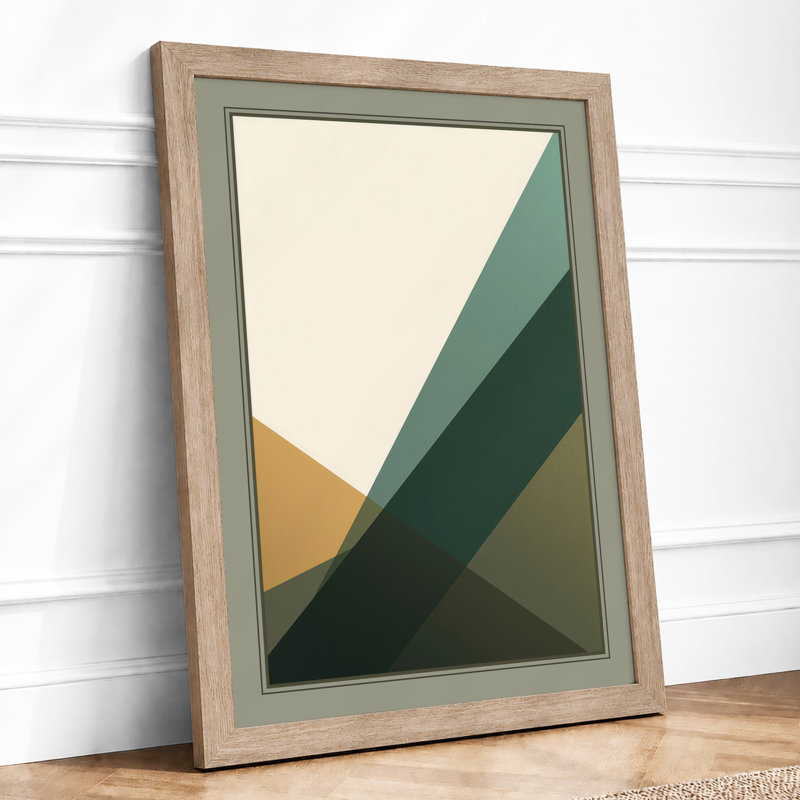 Angular Forms Geometric - Framed Print, Oak, A4 - 29.7 x 21.0 cm