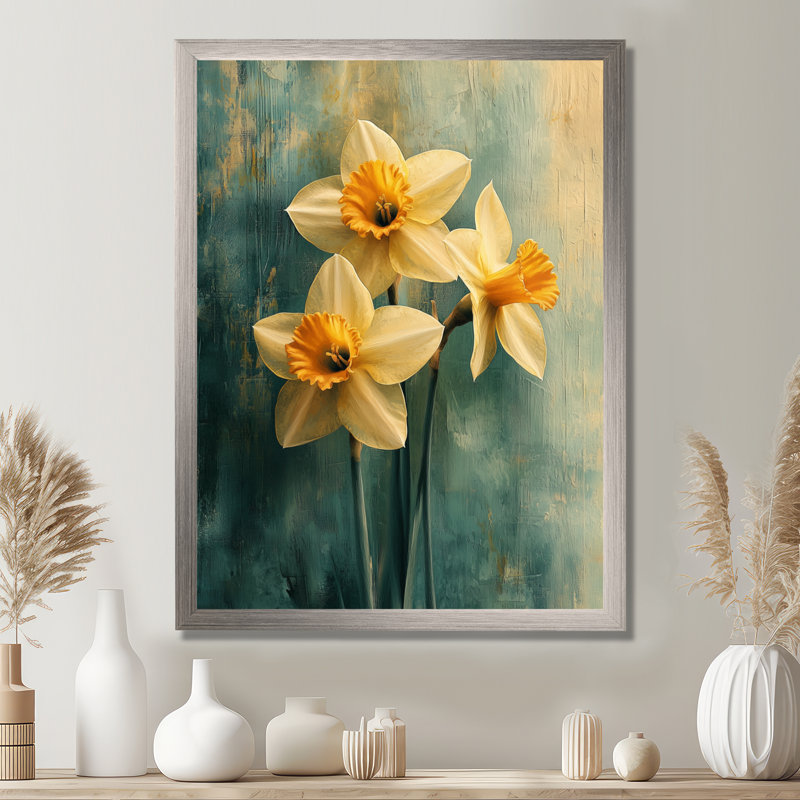 Hayton - décoration murale florale, H 44 po x l 34 po, Picture Framed, Argent argent
