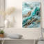 Toile abstraite turquoise et dorée-133519636