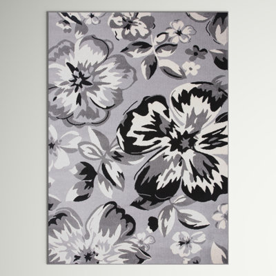 Rooshi Gray/Silver/Black Area Rug