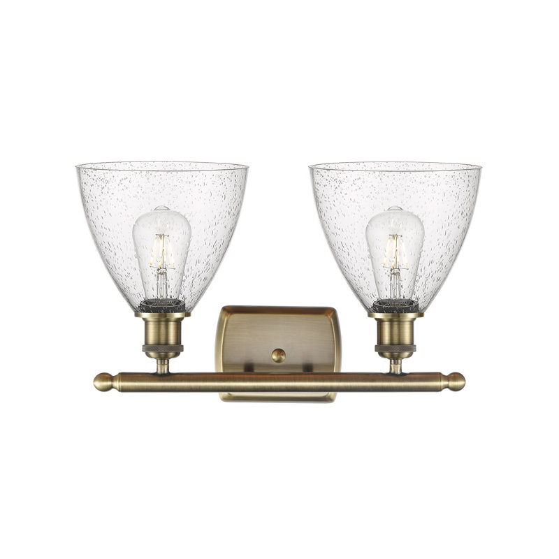 Éclairage pour meuble-lavabo 2 lumières Shauna, Laiton antique, DEL