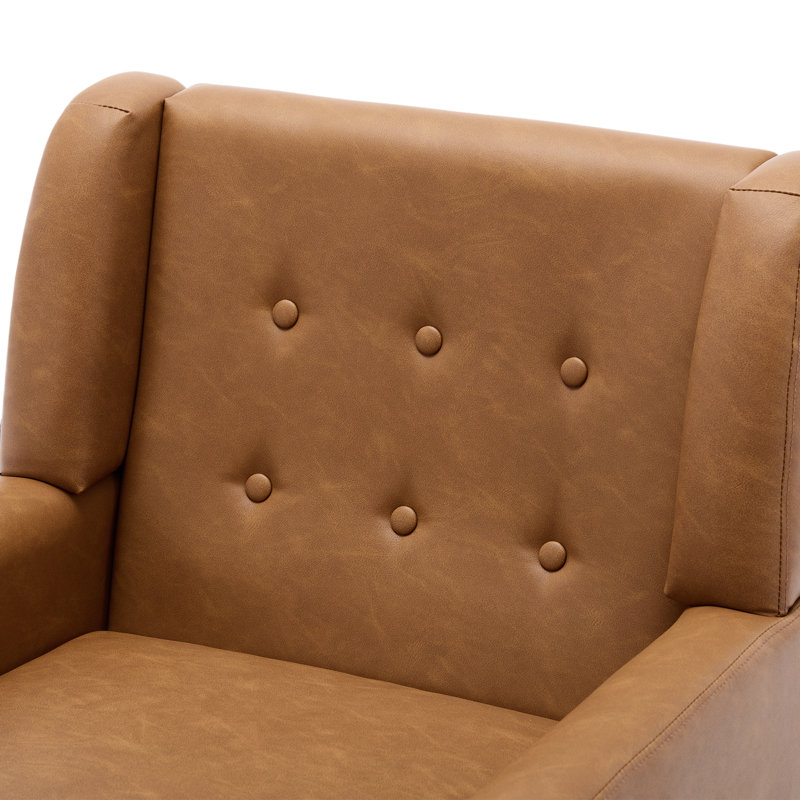 Fauteuil d'appoint Jaqueze, Similicuir brun