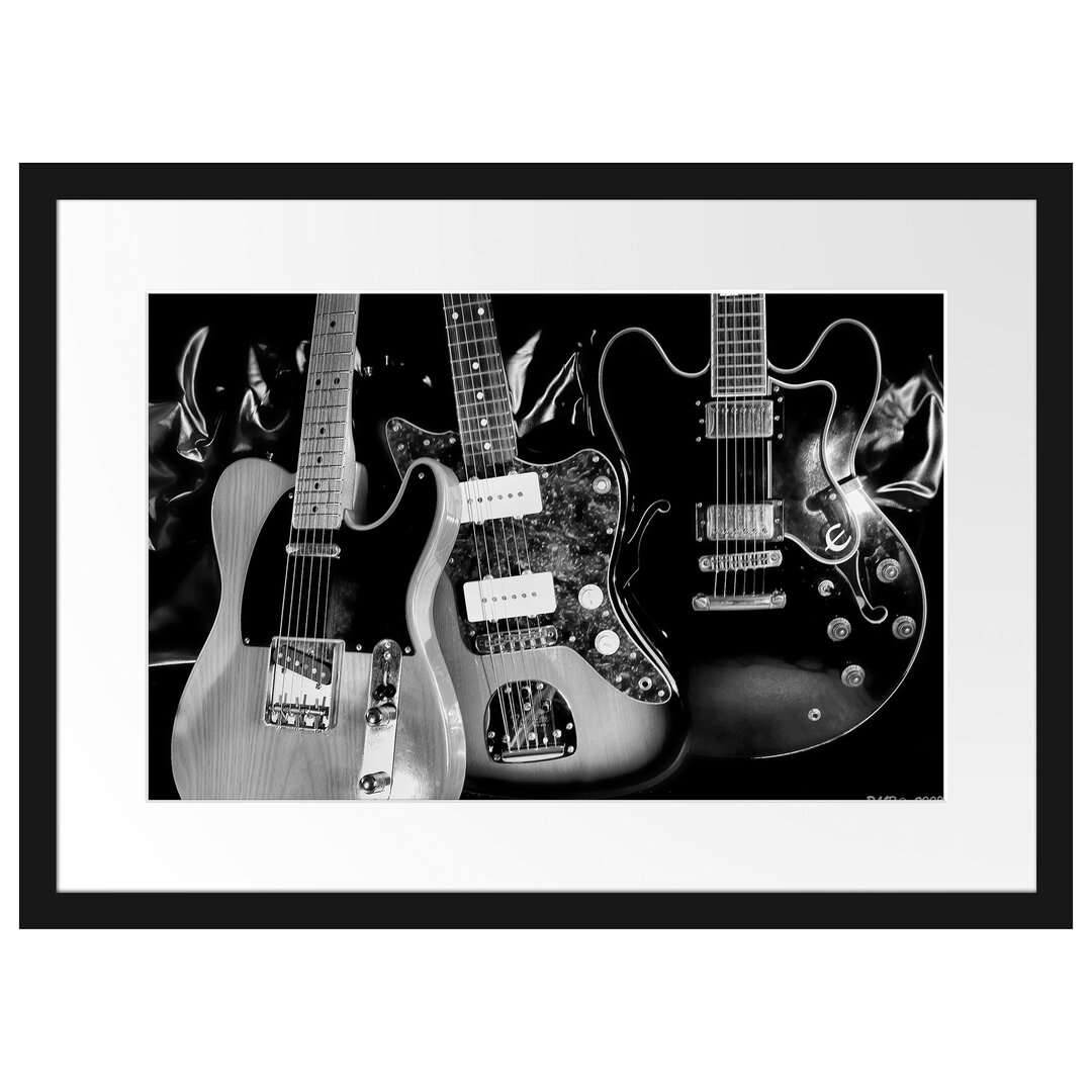 Gerahmtes Poster Elegante E-Gitarren