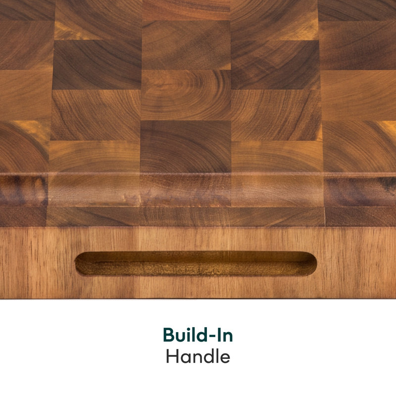 Versatile End Grain Acacia Cutting Board, 15" L x 20" W 