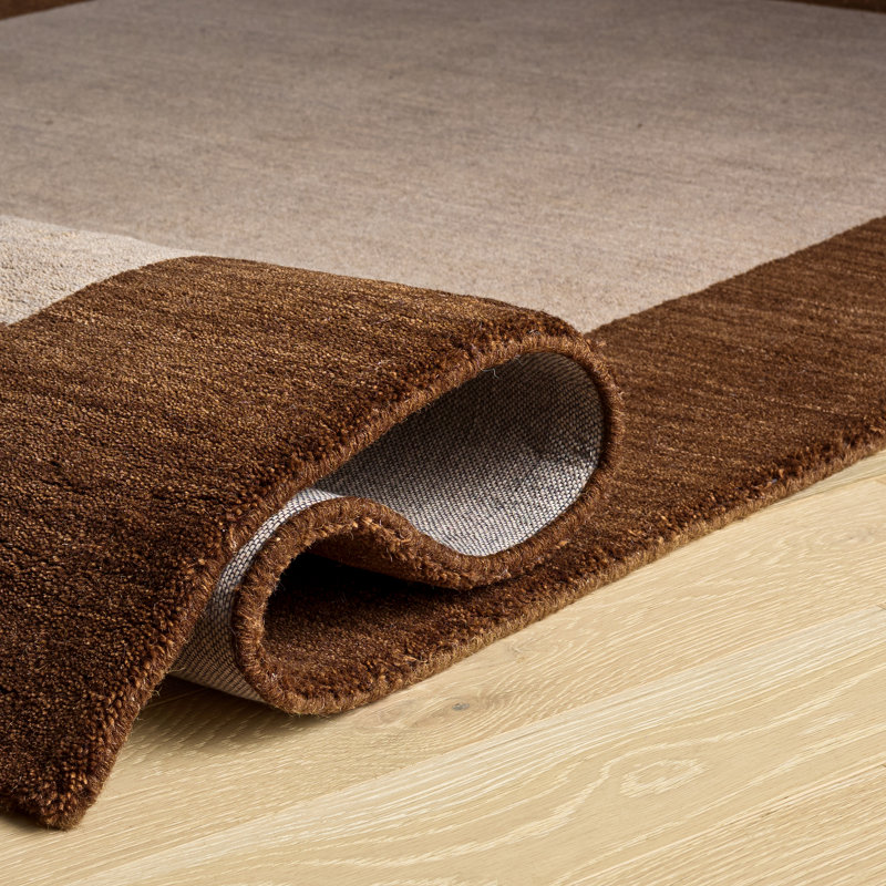 Tapis beige en laine crocheté à la main Southbury , Rectangle 8 pi x 10 pi