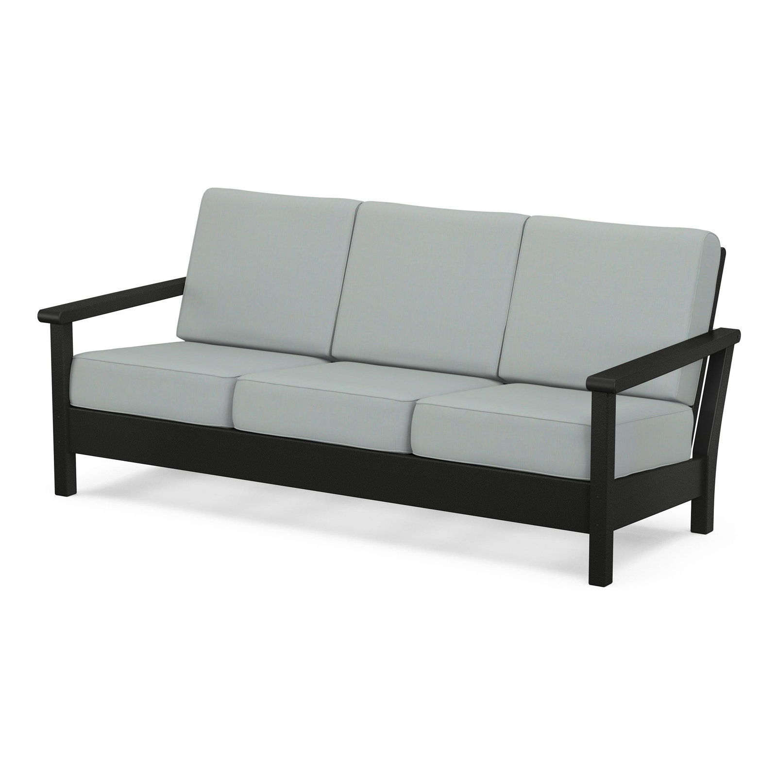 POLYWOOD® Harbour 75" Sunbrella® Patio Sofa, Spa, Black