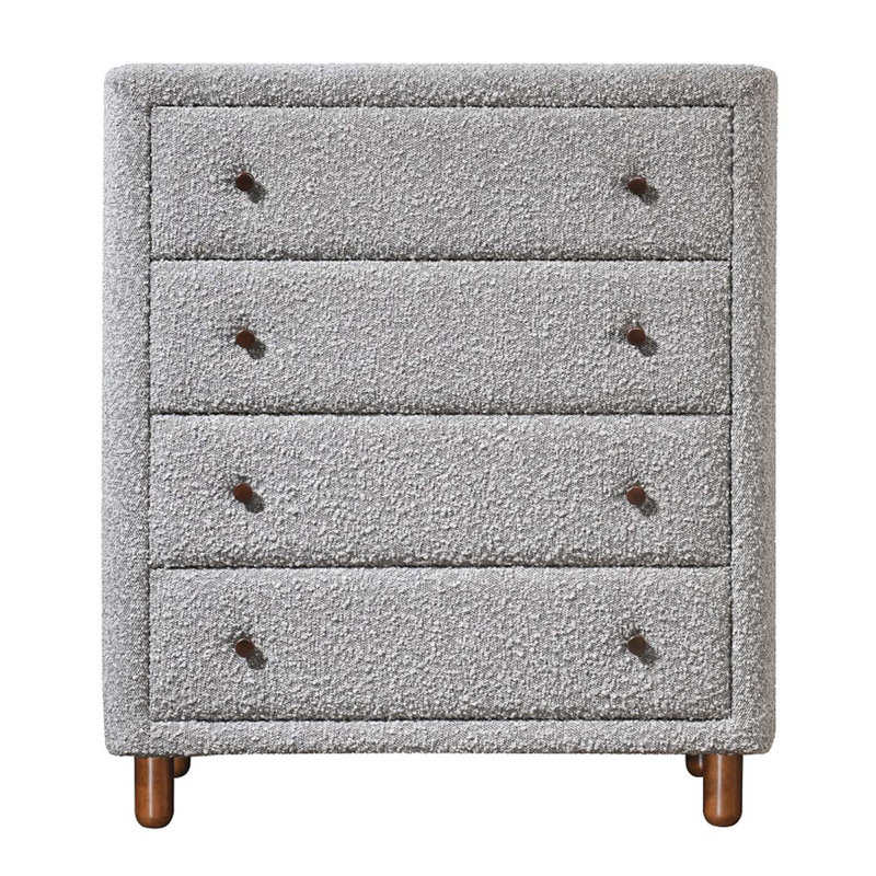 Commode 4 tiroirs Cleo, boucle grise