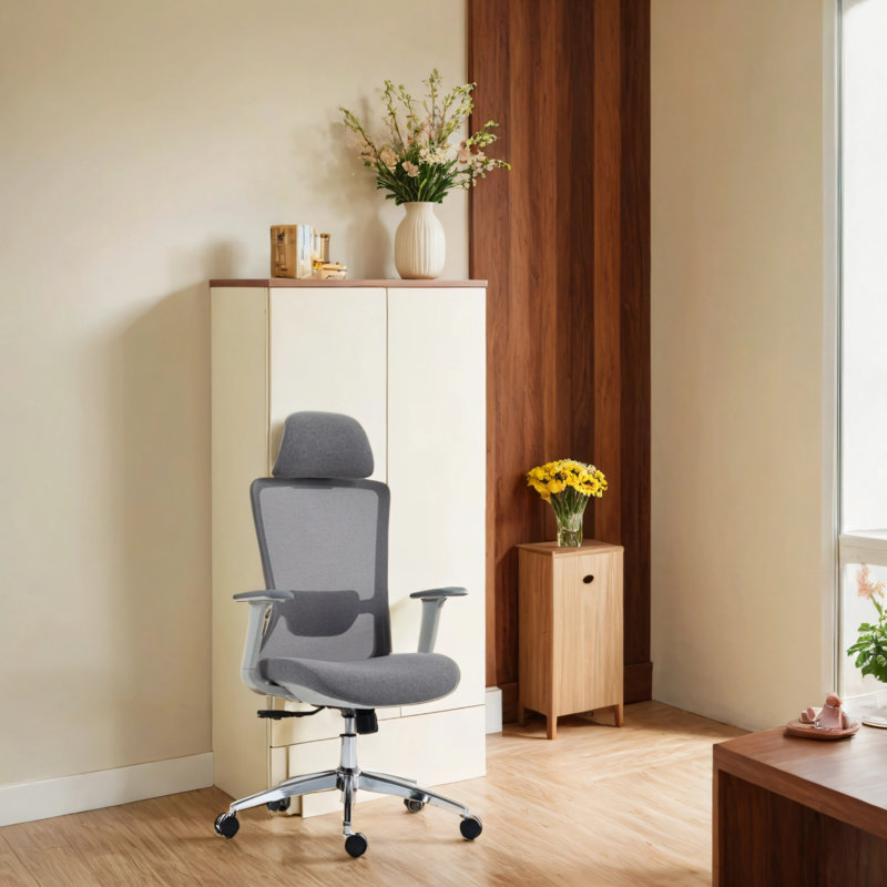 Chaise de bureau pivotante 360 °, Gris/argent
