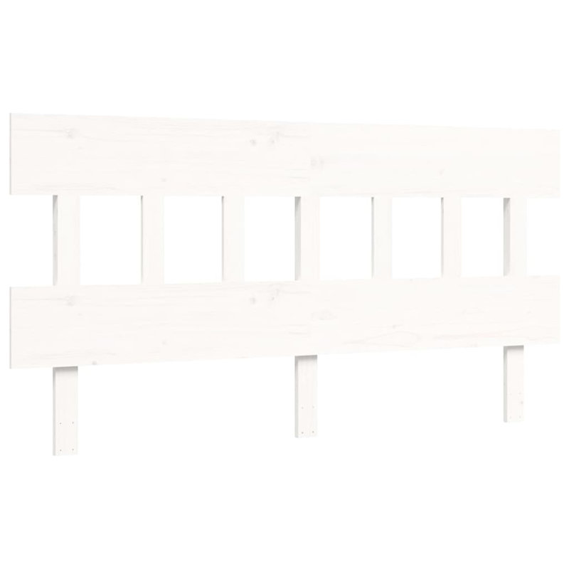 Anniki Solid Wood Bed, White, European Kingsize (160 x 200cm)