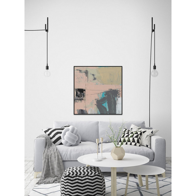 'Pink-A-Boo V' - Floater Frame Print on Canvas, 48" H x 48" W x 1.5" D