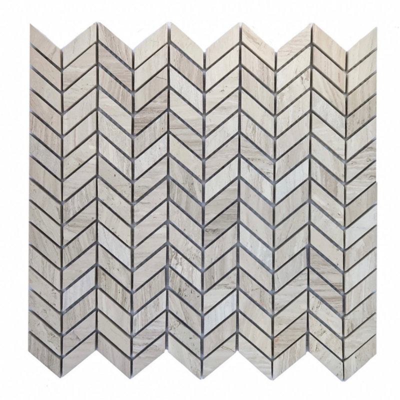 White Oak Marble Small Chevron Mosaic