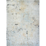 High-Quality Hand-Knotted Light Blue And Black Area Rug