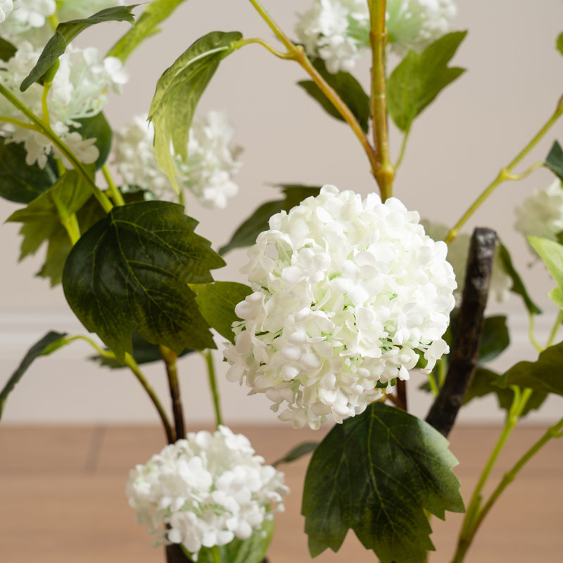 85cm Faux Cream Potted Hydrangea Plant