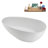 59" Streamline Soaking Matte White Stone Resin Freestanding Tub and Tray With Internal Drain in Polished
