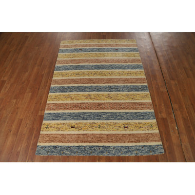 Tapis tribal rayé Gabbeh 4 x 6