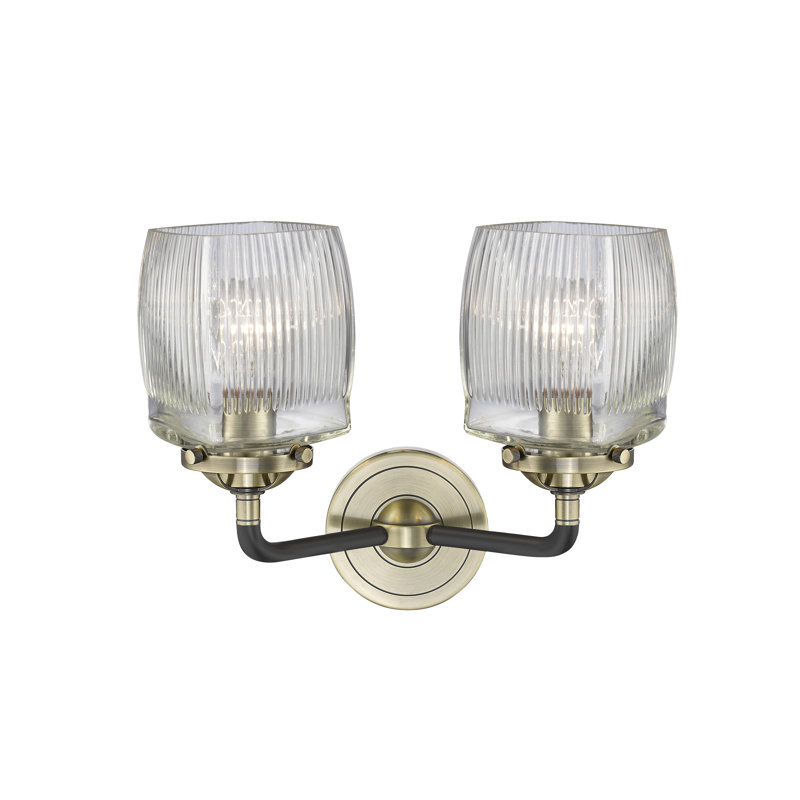 Éclairage pour meuble-lavabo 2 lumières Mireya, Laiton antique noir, DEL