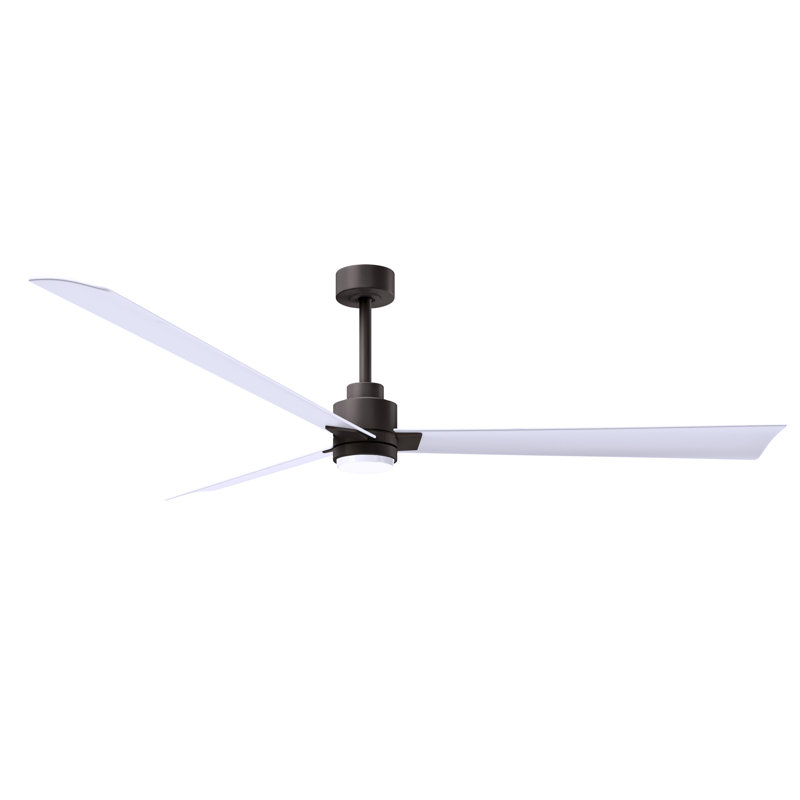 Ventilateur de plafond Alessandra, Blanc mat, Bronze texturé, 72"