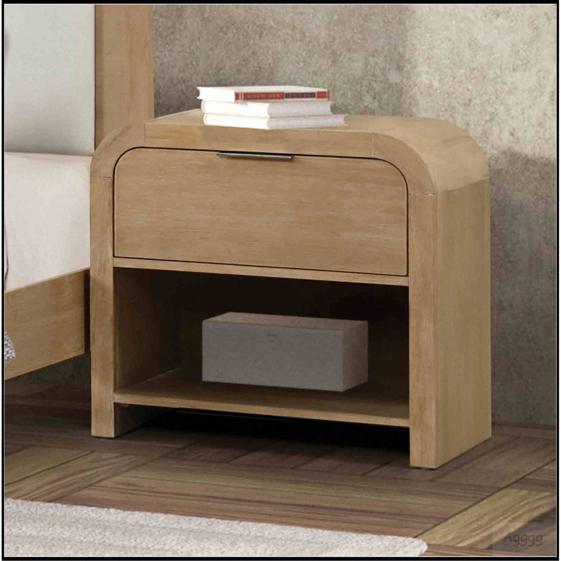 Table de chevet en placage de bois de manguier 1 pièce