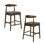 Ensemble de 2 tabourets de bar en bois massif avec repose-pieds