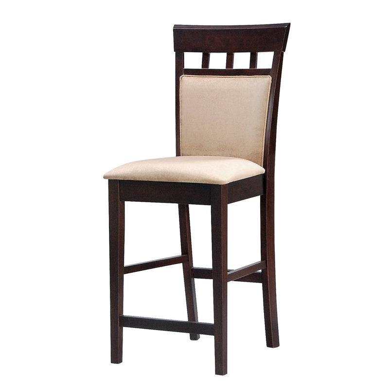 Aamina Upholstered Counter Stool with Solid Wood Frame