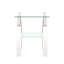 Table basse carrée moderne en verre trempé transparent/blanc, idéale pour le salon.-1773240083