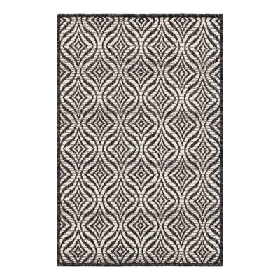 Alishba Geometric Charcoal/Ivory Area Rug