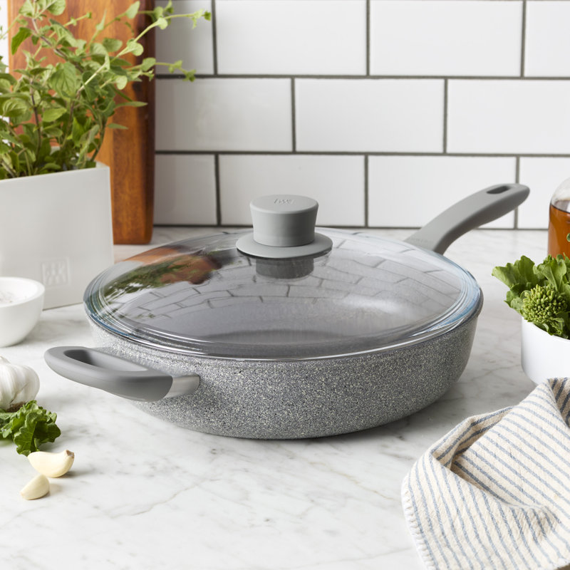 Gray 3.9-qt Aluminum Nonstick Sauté Pan with Glass Lid