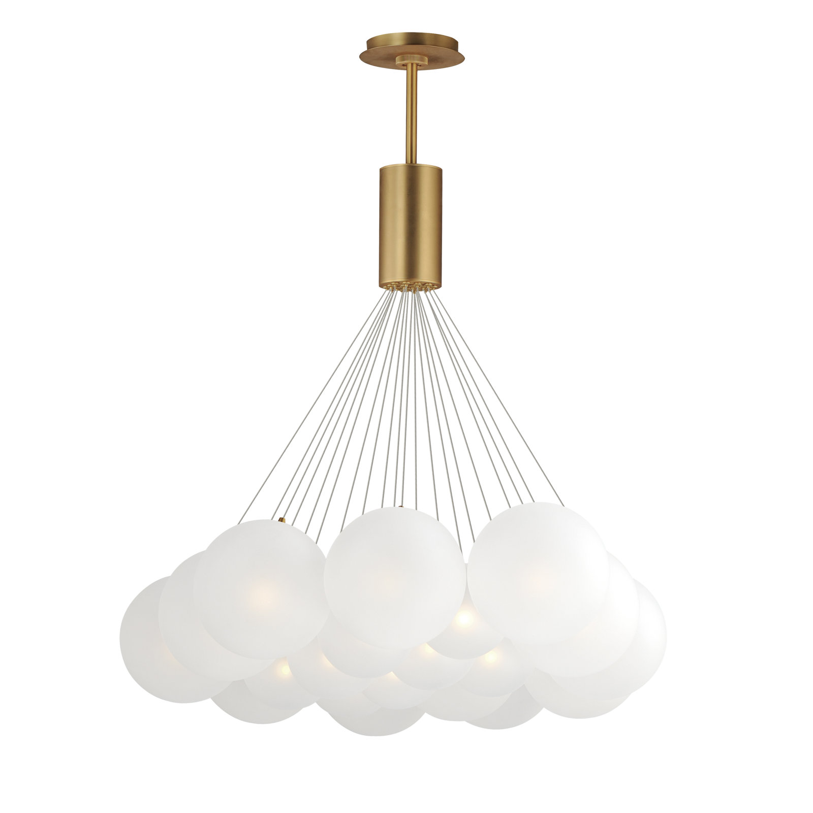 Alikee 20 Light Glass Steel Dimmable Pendant, Gold, White