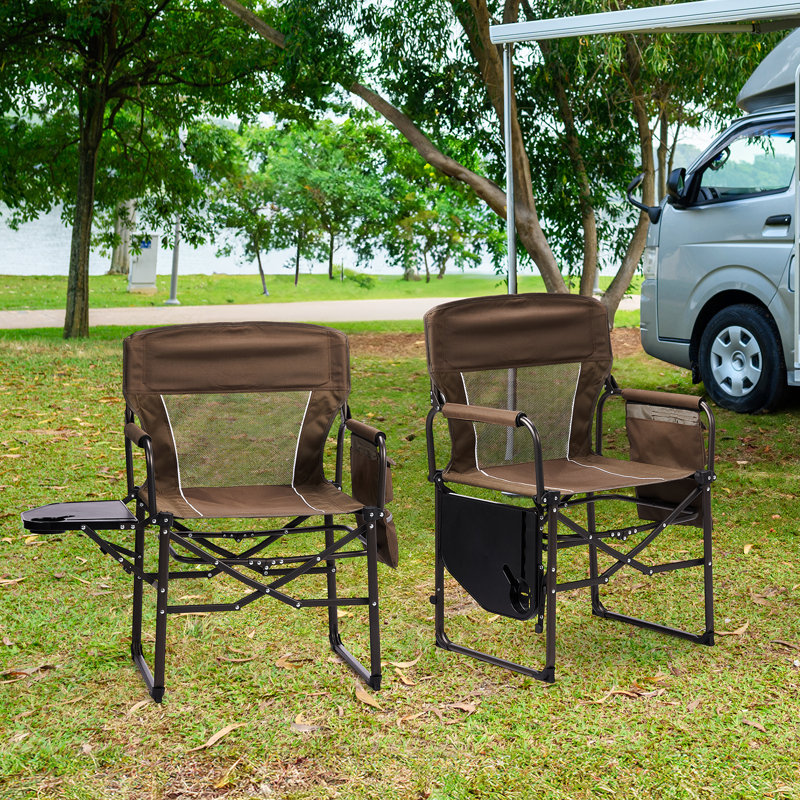 Metal Folding Beach Chair(Set Of), 1, Brown