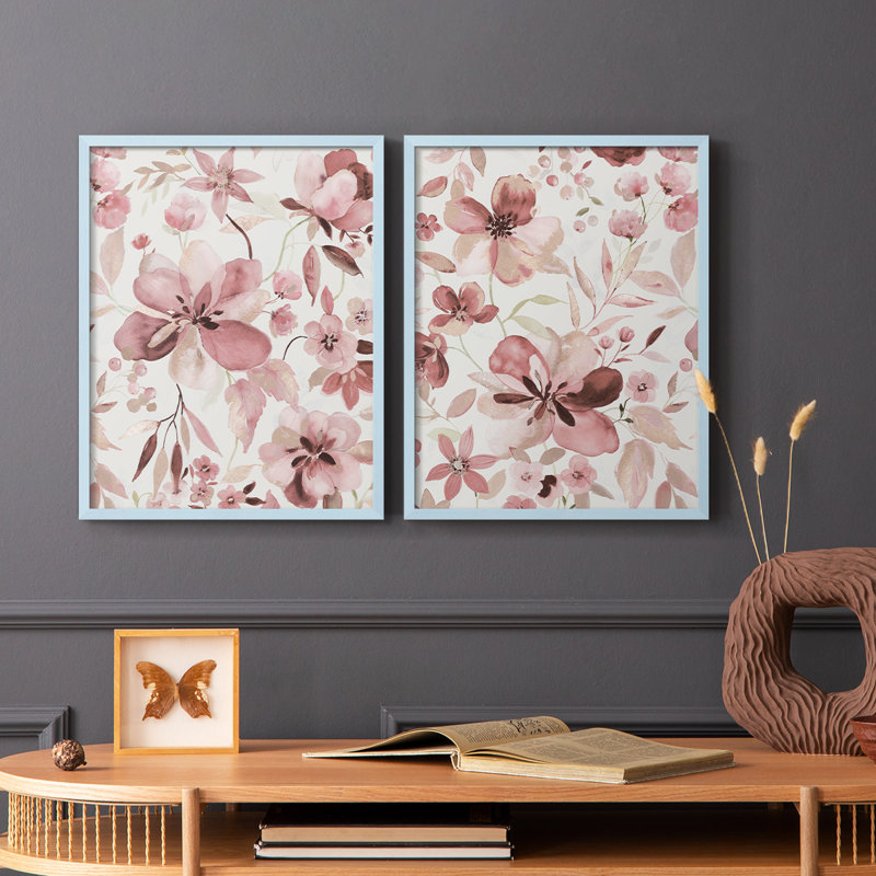 «Shimmering Blush I», reproduction encadrée de qualité supérieure - prête à être accrochée - aucun clou requis - aucun clou requis