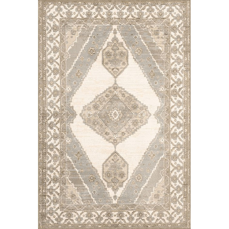 Tapis décoratif traditionnel à motif traditionnel lavable à la machine, Rectangle 5 pi 1 po x 7 pi 7 po