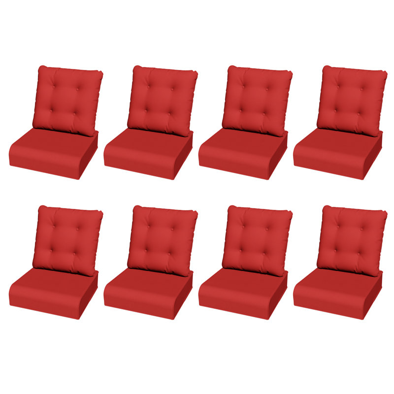 Coussins de chaise d'extérieur résistants aux intempéries en tissu d'oléfine beige, bleu, rouge et durable, résistants à l'eau et aux rayons UV pour les sièges d'extérieur