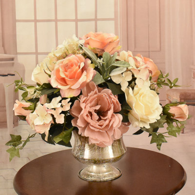 Faux Silk Arrangement in Vase