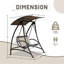 Patio Swing Chair, Outdoor Porch Swing With Adjustable Canopy And Durable Steel Frame-186486907