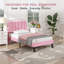 Upgraded Velvet Upholstered Platform Bed with Adjustable Headboard, Reinforced & Quiet Design, No Box Spring Needed, Sturdy Wood Slat Support, Easy Assembly-623717986-618794008
