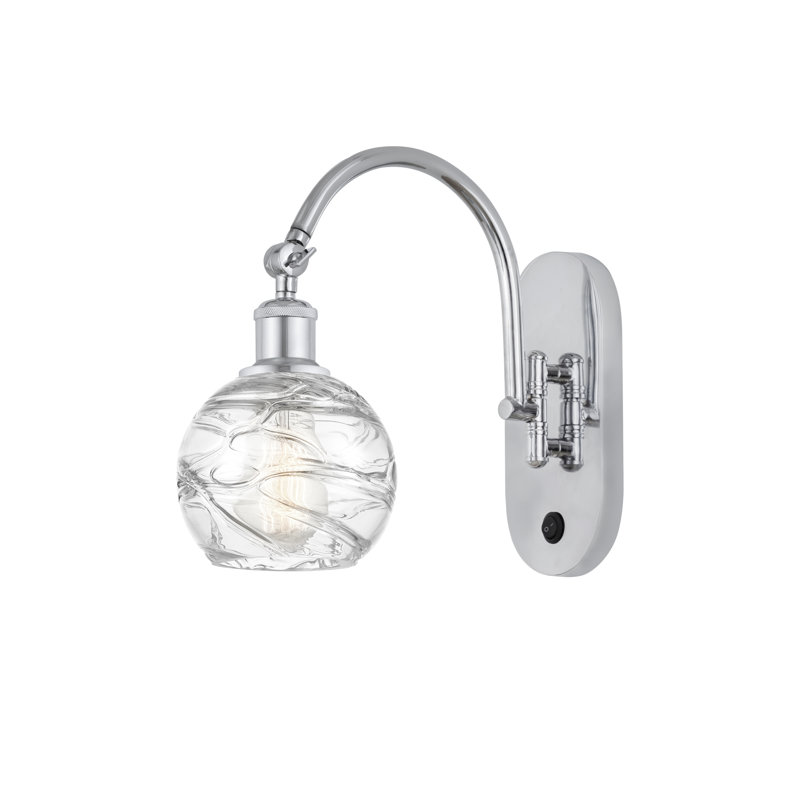 Essex Swing Arm Sconce, 11.75" H x 6" W x 13" D, LED, White/Polished Chrome