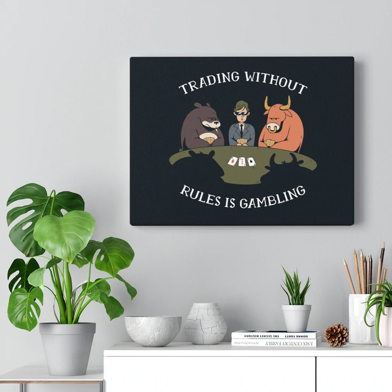 Trading Without Rules Is Gambling 1 Piece Wrapped Canvas Wall Art, 28cm H x 36cm W