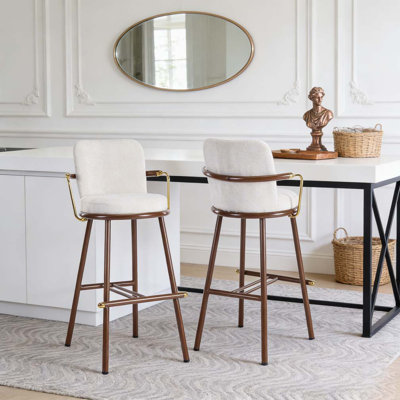 Tabouret d'intérieur rembourré avec structure en métal