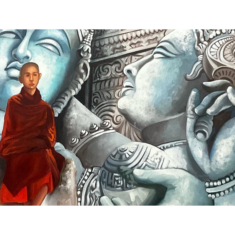 Matériau du dossier Matériau du monde | Peinture par Mk Goyal | Acrylique sur toile