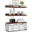 Tablettes flottantes 2 en 1 avec panier de rangement, tablettes murales robustes en bois de paulownia pour la salle de bain et le salon, tablettes de rangement décoratives de style rustique avec capacité de 66 lb, tablettes flottantes à 3 niveaux multifonctionnelles avec panier de rangement