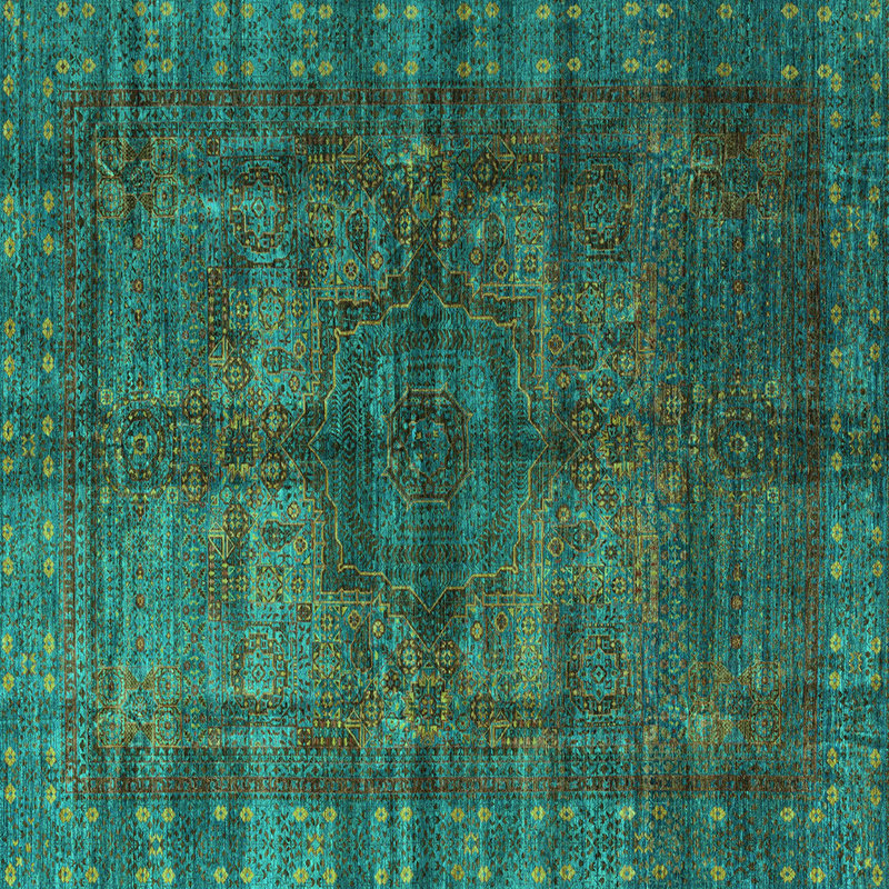 Washable Oriental Indoor Rug, Square 7'