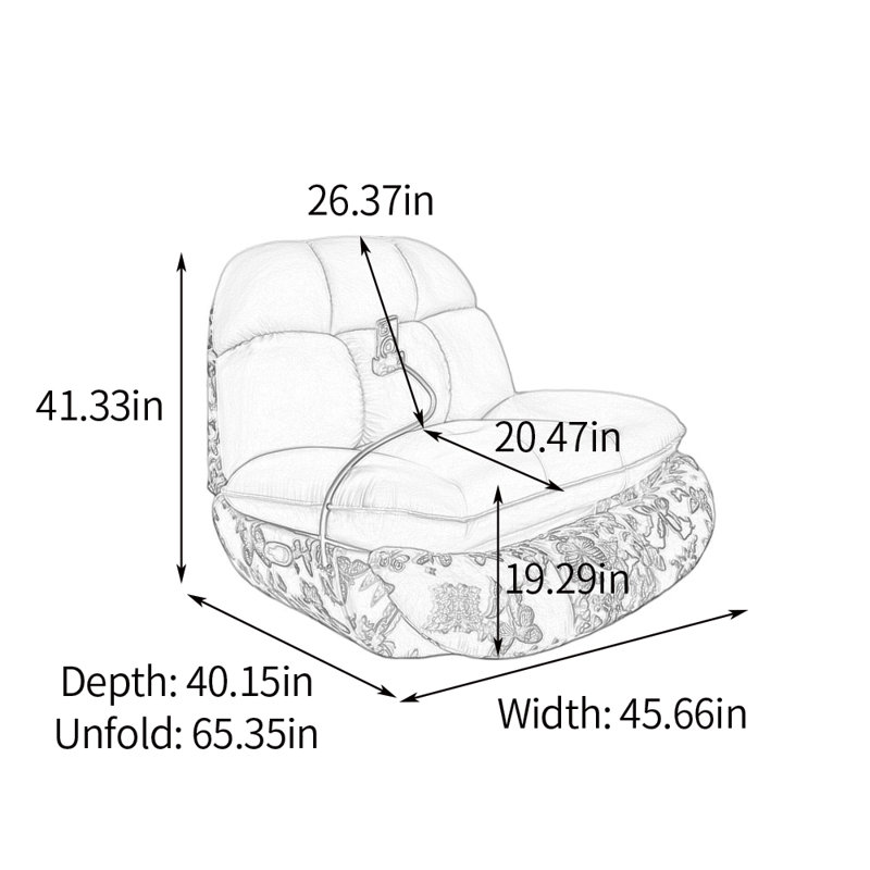 Multi-functional Ergonomic Casual Storage Recliner