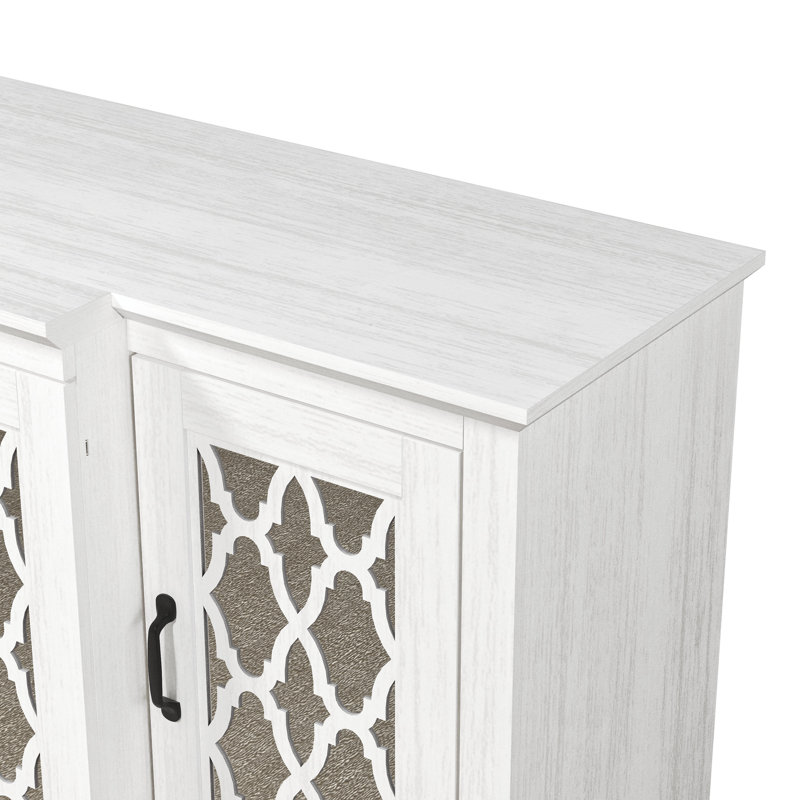 Blaire 60.7'' W 4 Door Wide Accent Sideboard with Adjustable Shelves, Pearl White