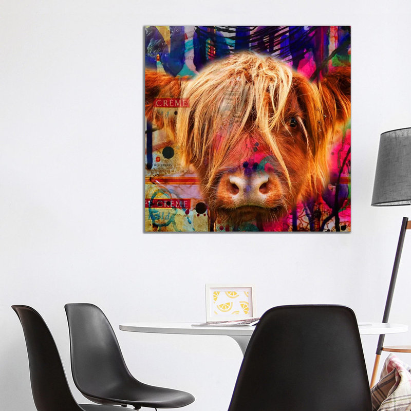 Fancy Cow by Mascha De Haas - Wrapped Canvas Print, 93.98 cm H x 93.98 cm W x 1.91 cm D