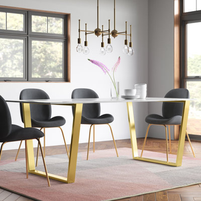 Pate Stone Top Metal Base Dining Table