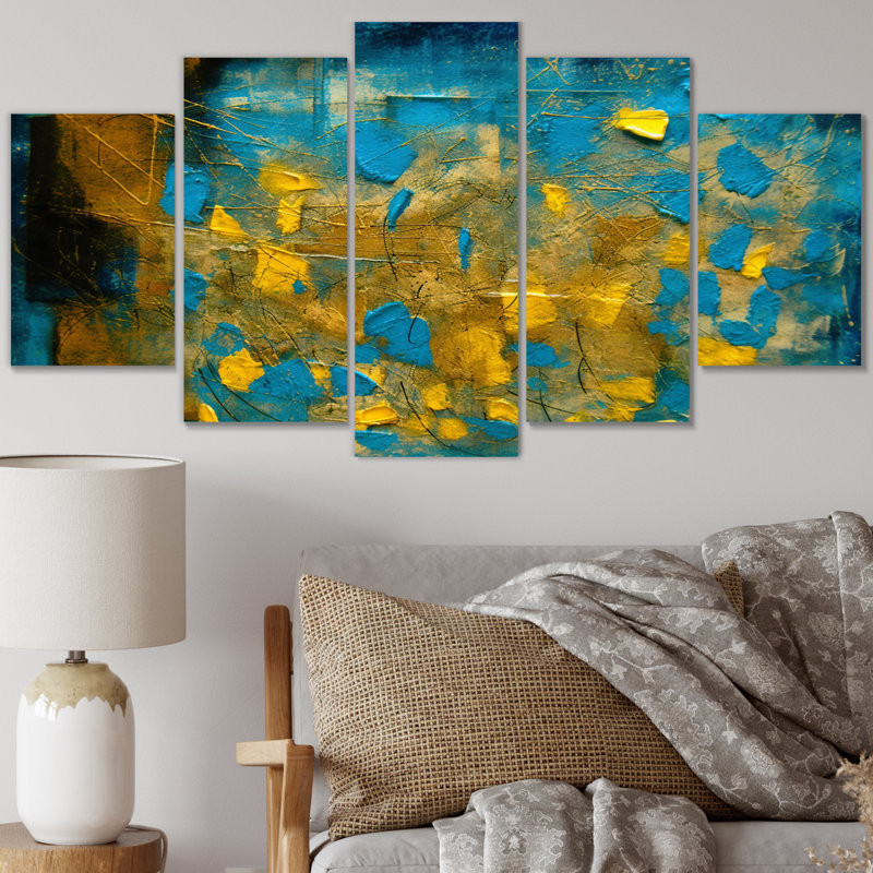 «Craigg - Abstract Collages», reproduction d'art sur toile - 5 panneaux
