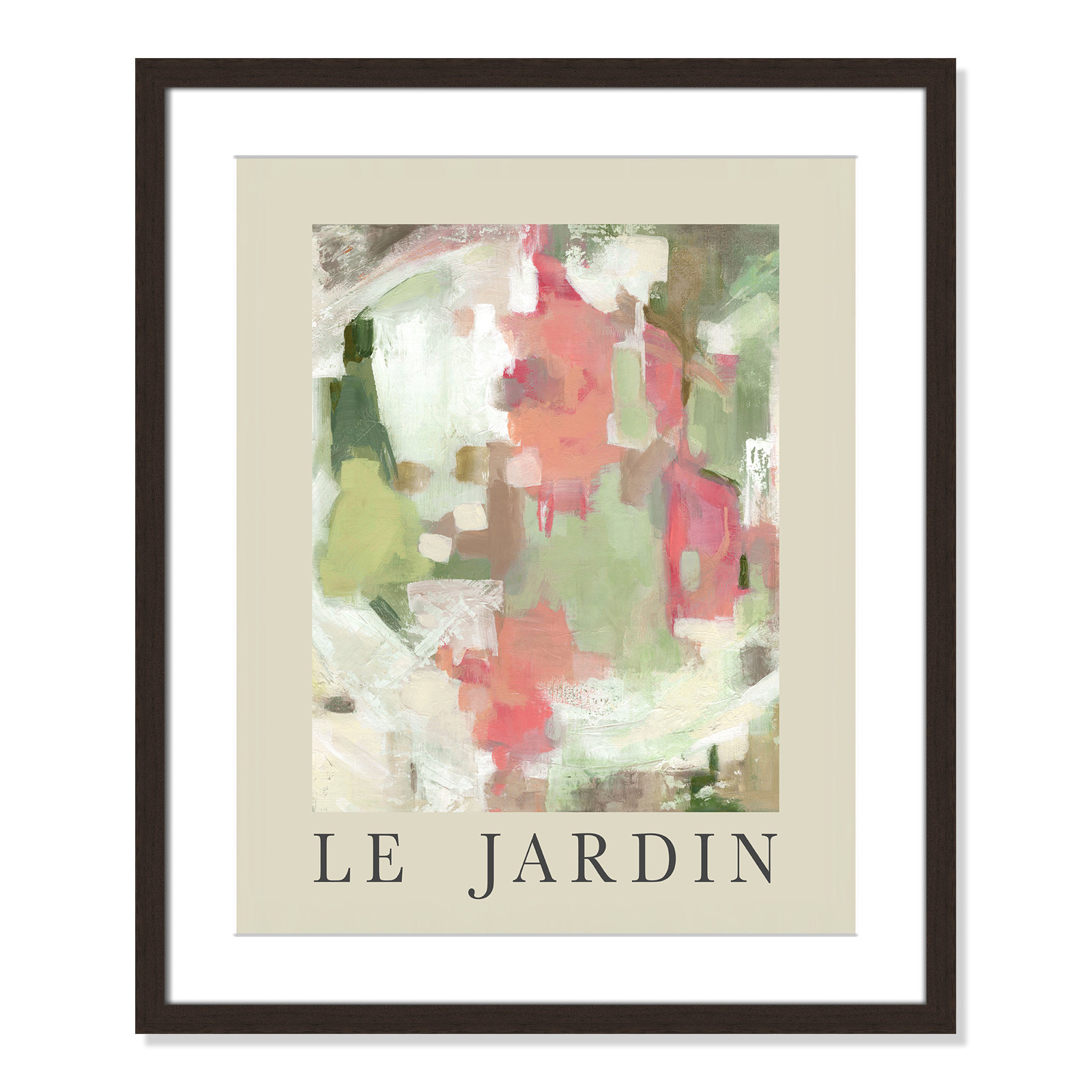 Botanical Poster Collection " Le Jardin " by Carol Robinson, Yes, 25.5" H x 21.5" W x 1.25" D, Walnut Single Picture Frame