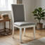 Linen White Asian Wood Round 3 Piece Dining Set With Pedestal Table And 2 Shitake Linen Fabric Upholstered Parson Chairs High Back